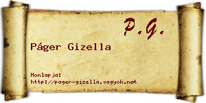 Páger Gizella névjegykártya